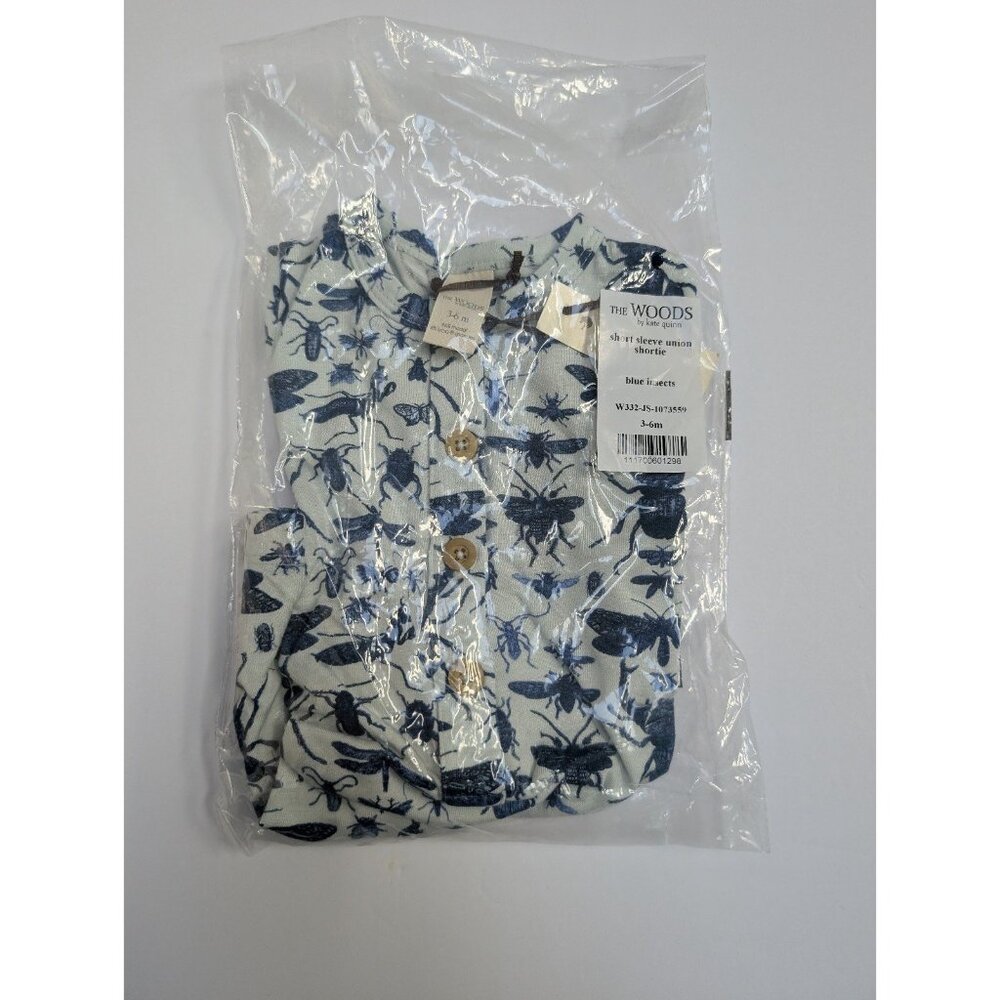 Kate Quinn Modal The Woods Blue Insects Shortie 3-6 Months Bugs Baby